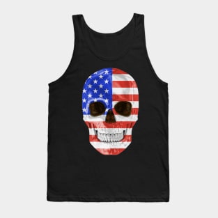 USA Flag Skull - Gift for American With Roots From USA Tank Top